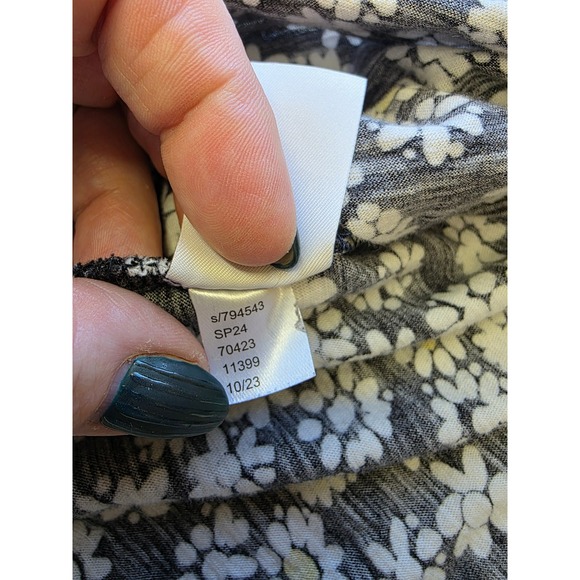 LOFT Outlet Womens XL Black Daisy Floral Cotton 3/4 Sleeve Top SP24 794543 - Picture 5 of 8